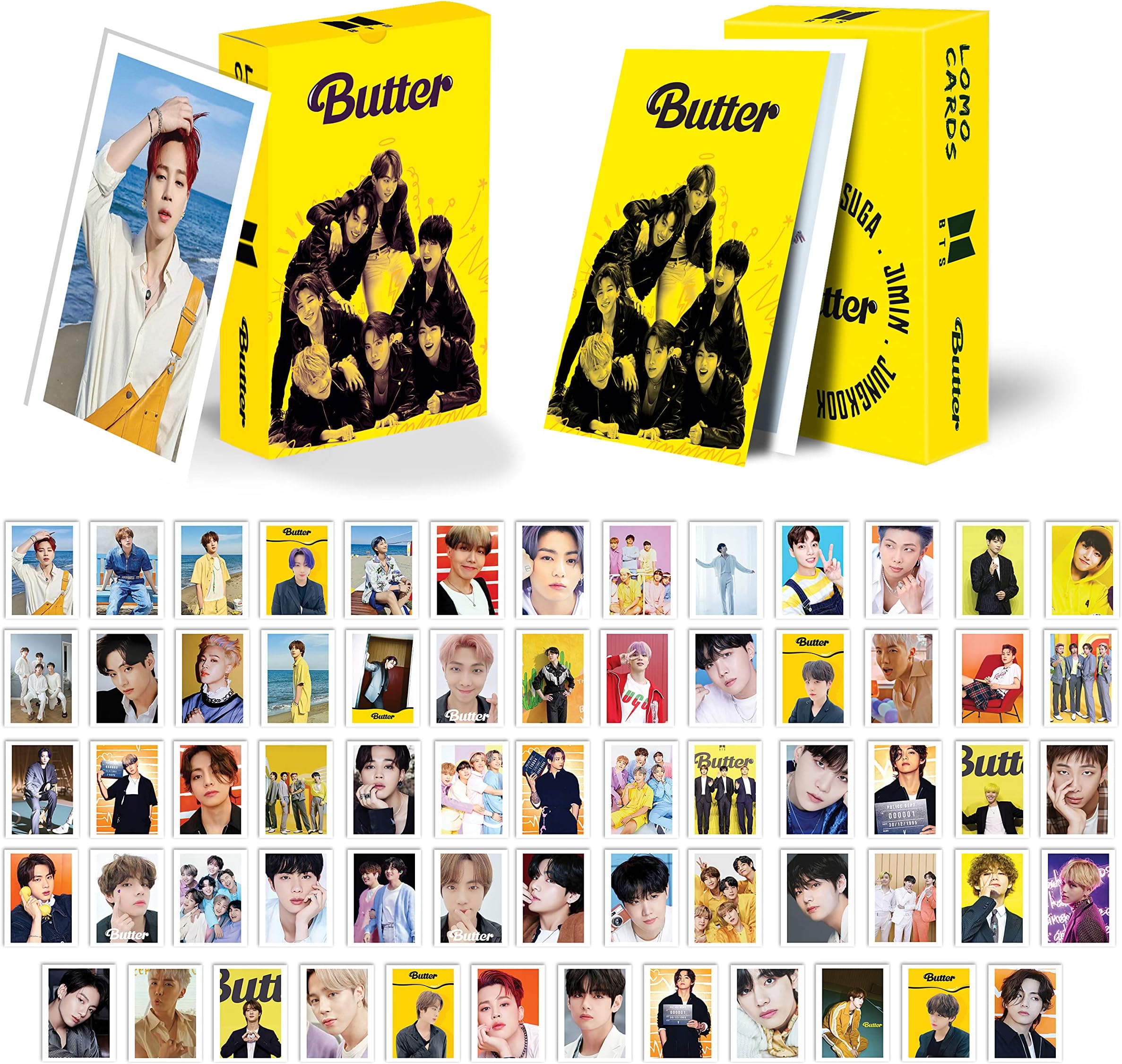 BTS Butter Album Photocards (Set of 64) Premium Photocards, Merch for Journal Supplies, Scrapbooking, Collection (Size – 4 inch × 3 inch)
