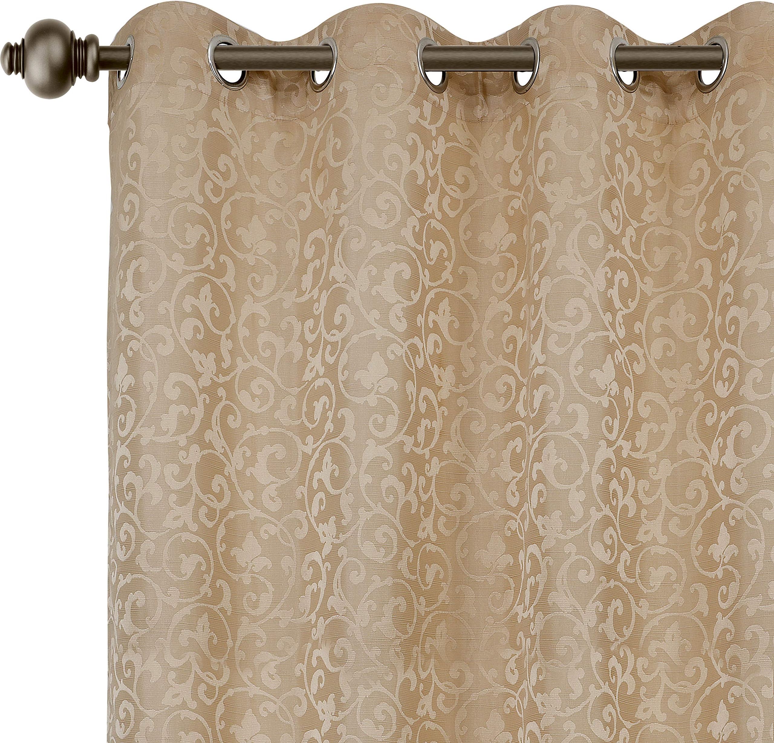 Urban Hues Eyelet Polyester Jacquard Fabric Window/Door Curtains