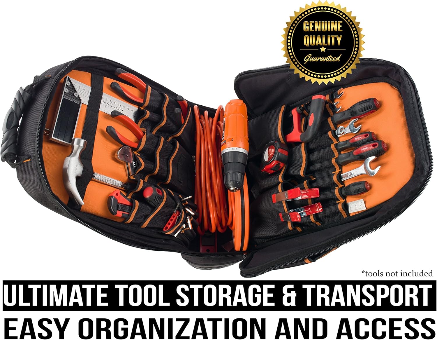 Lіmіtеd Dіѕсоunt Rugged Tools Pro Tool Backpack - 40 Pocket Heavy Duty Jobsite Tool Bag Perfect Storage & Organizer for a Contractor, Electrician, Plumber, HVAC, Cable Repairman