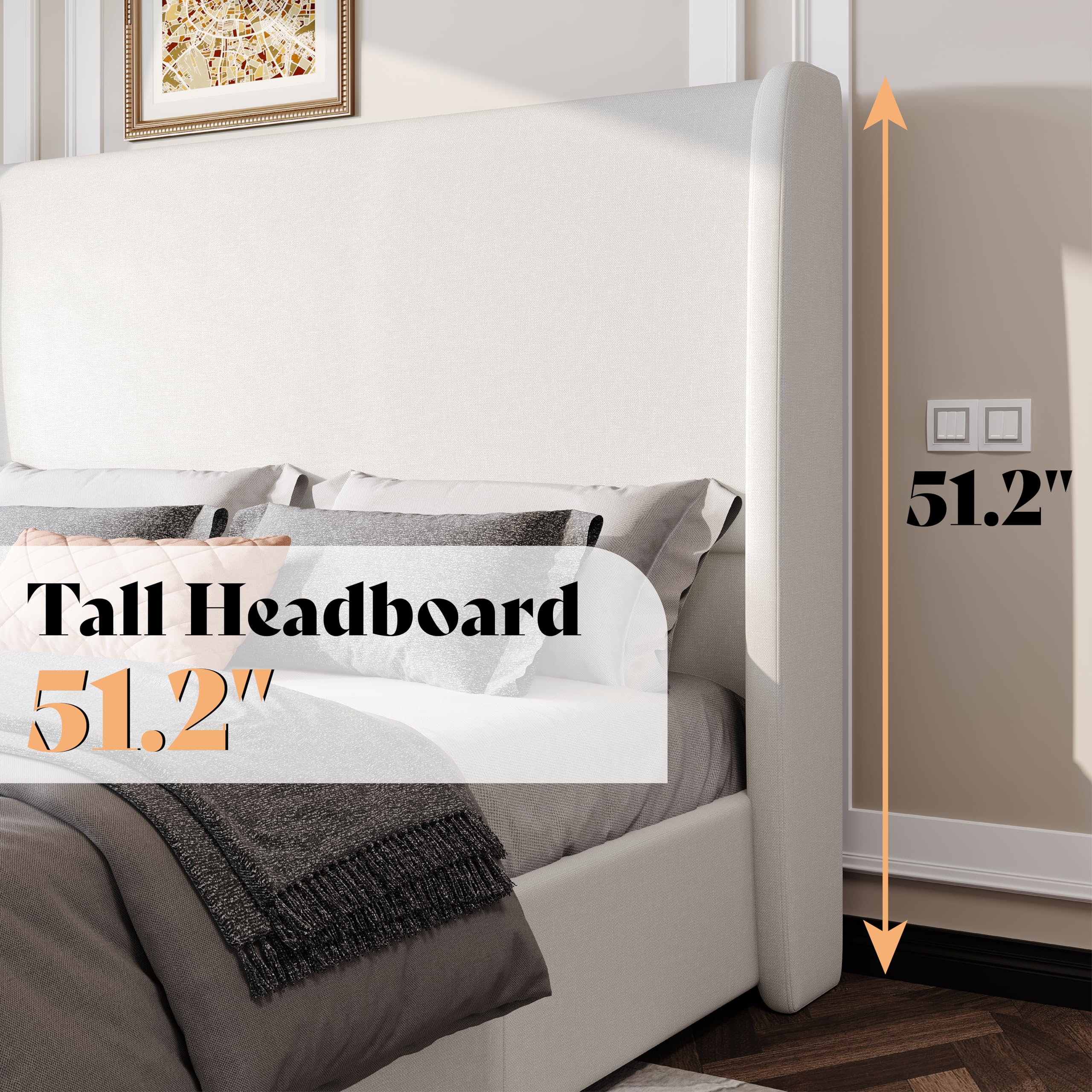 Best Lift Up Storage Bed in 2026: 5 Hydraulic Picks 1 AMERLIFE Lift Up Storage Bed King Size Linen Upholstered Platform Bed Frame, Hyd — product photo