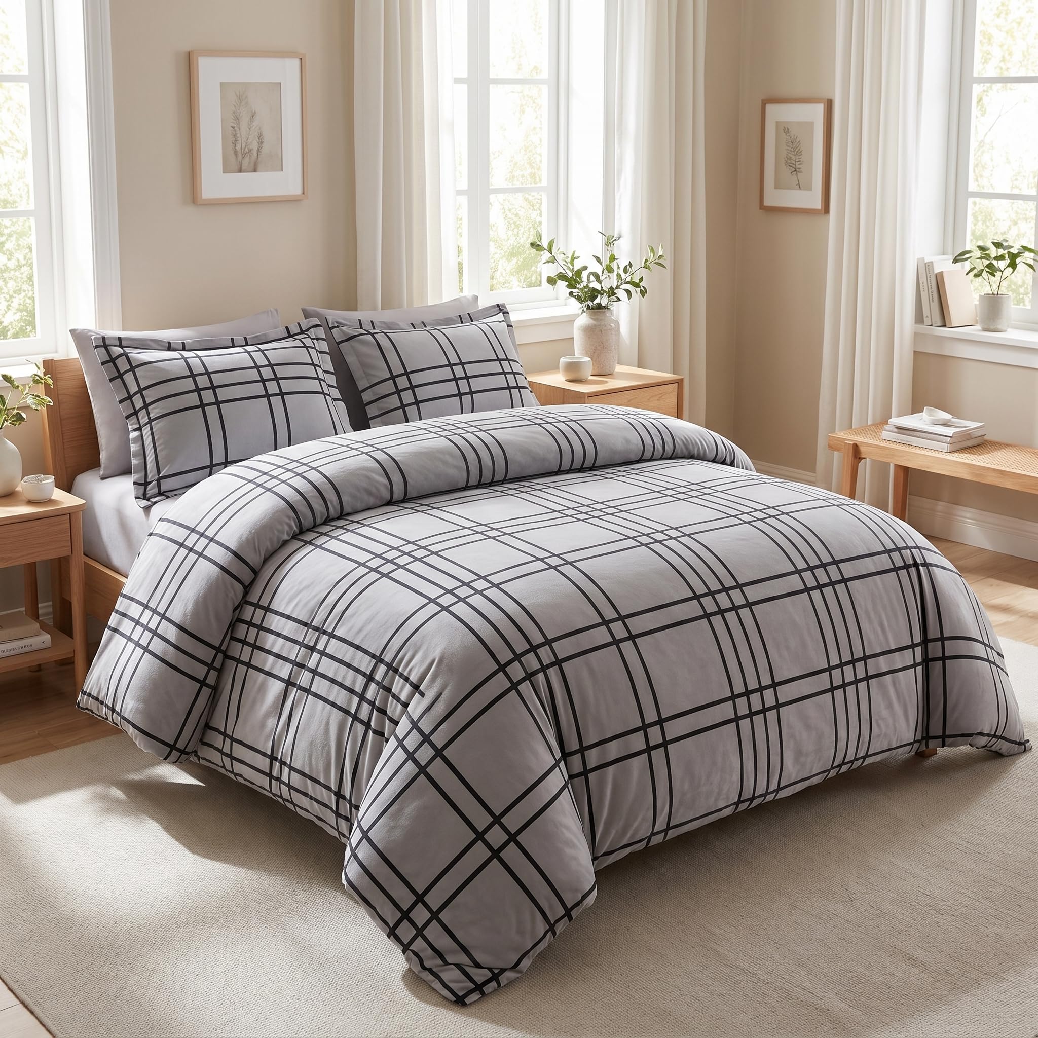 LOOM AURA Soft Microfibre Duvet Cover Set with Pillowcases
