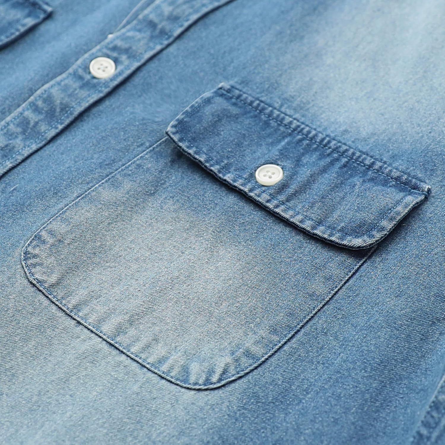 Dubinik® Mens Button Up Shirts Long Sleeve Casual Button Down Work Shirt Men Two Pocket Cotton with Comfortable - Image 5