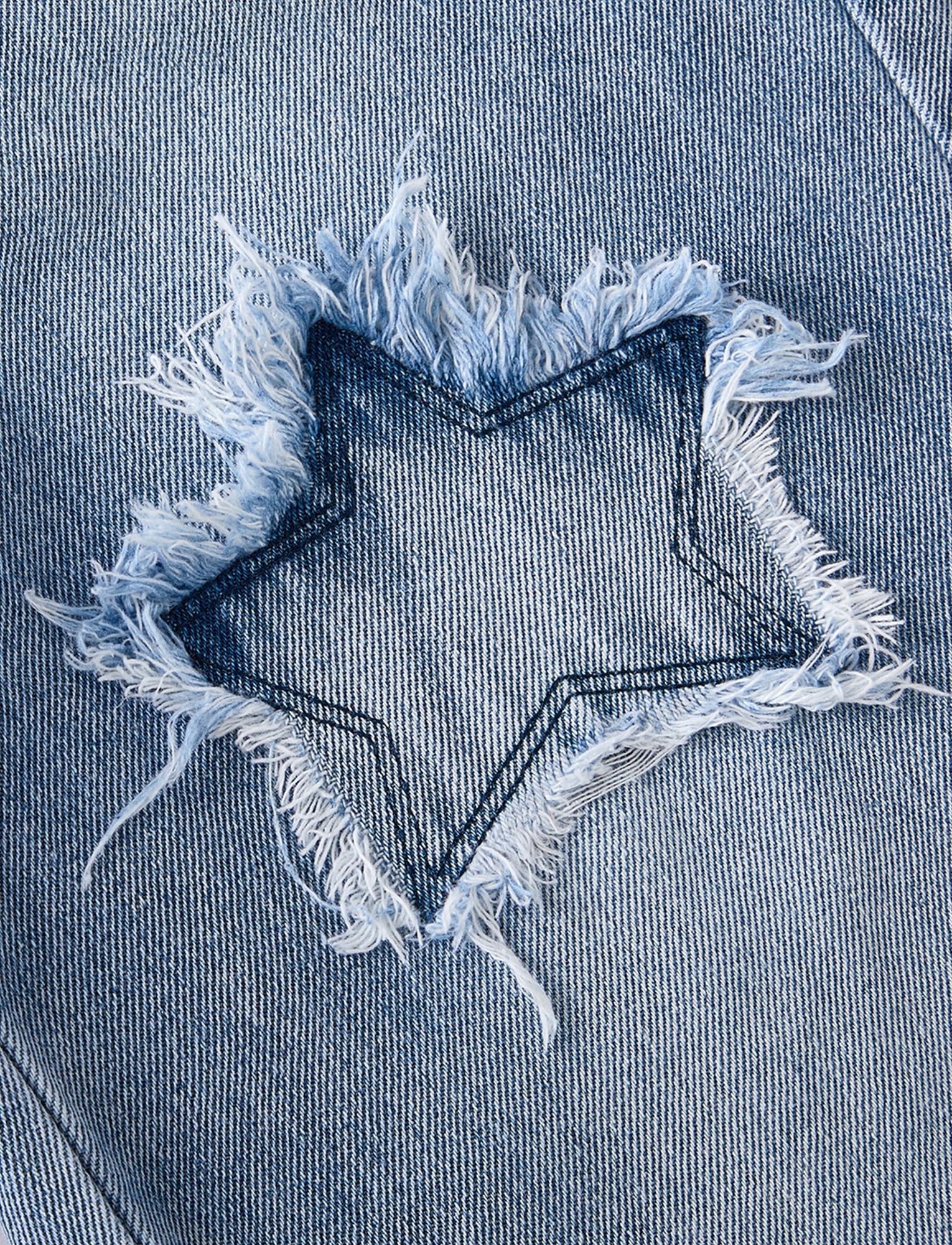 SEAUR Pantalones vaqueros para niña de pierna ancha con cintura elástica Y2K Denim Jean pantalones rectos patrón de estrellas 130-160 = (EU 128-158)
