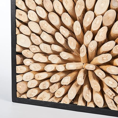 Miniatura 7 de Warmaxx Decoración de pared con marco de madera de teca rústica de 17 x 17 pulgadas, arte de pared de granja, decoración estética de Navidad,