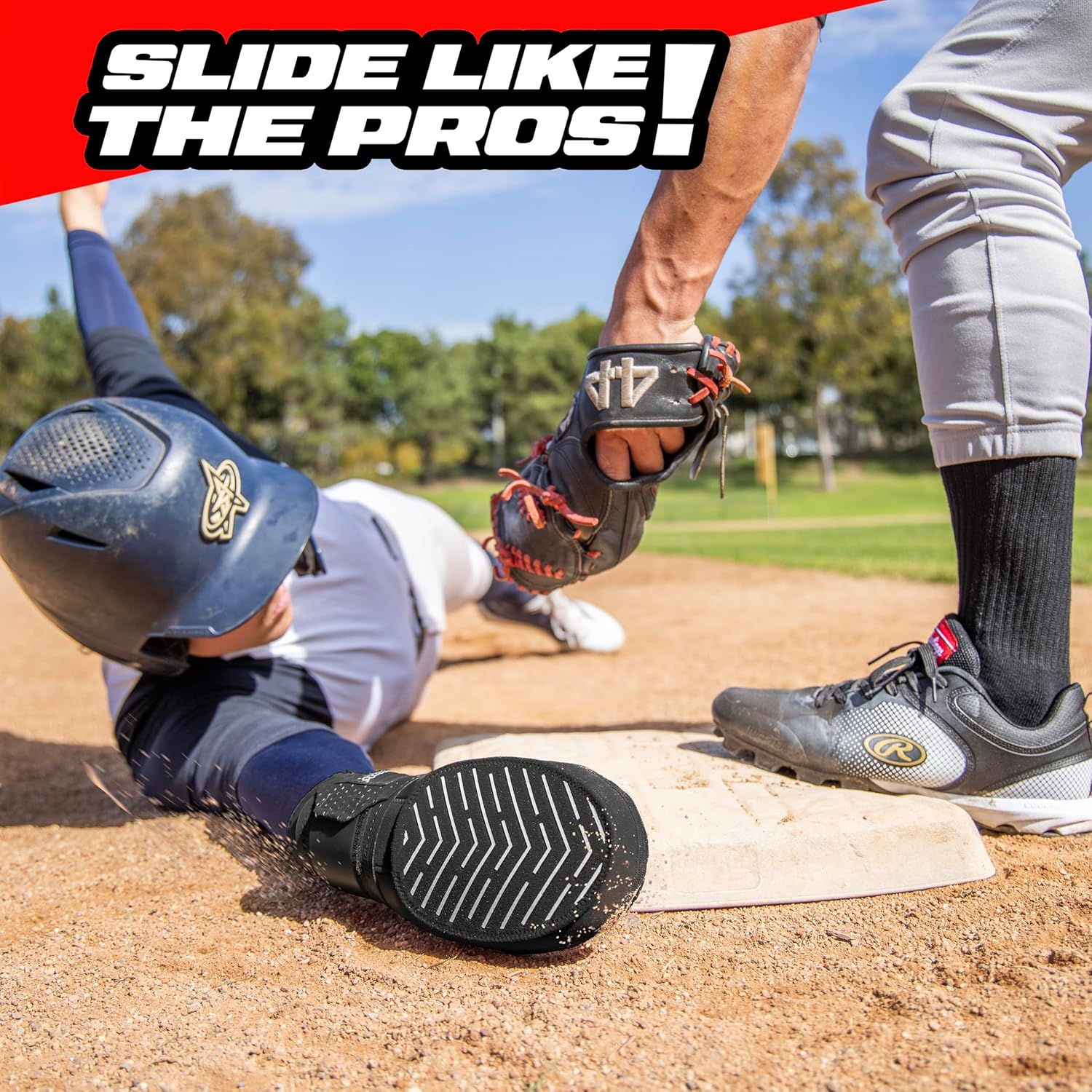 GoSports Sliding Mitts for Baseball & Softball - Youth and Adult Sizes - Right & Left Hand Protective Base Running Gloves - Image 6