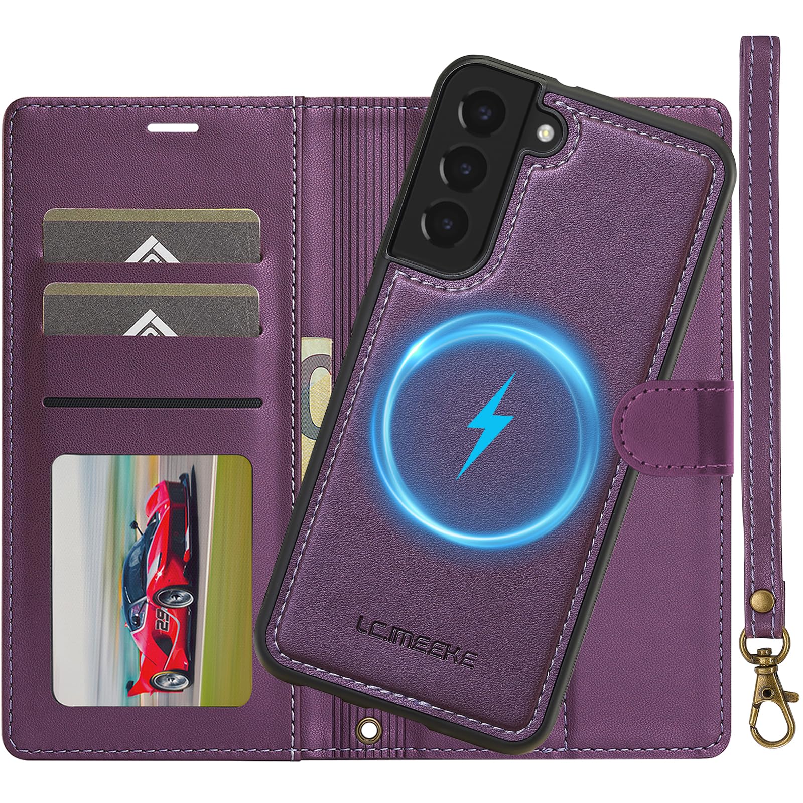 Samsung S21 Plus Étui Protection Magnétique Amovible Violet 5G - 8