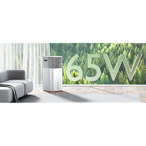 FLOWBREEZE 24" Windowless Portable Air Conditioner, 15H Timer & 120°Oscillation, 3-IN-1 Portable AC Unit w/Remote, 2-Gal Tank, 3 Modes & Speeds, Ultra-Quiet Ventless Swamp Cooler for HomeOffice, Onyx