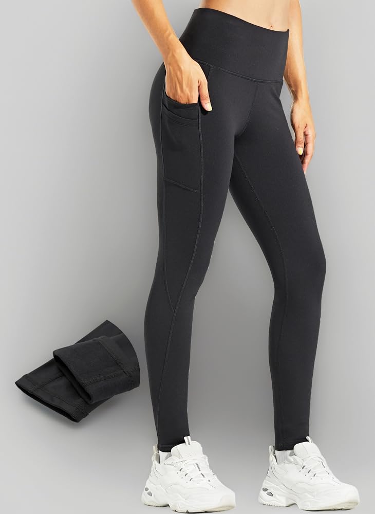 Legging Chaud Hiver Femme Avec Poches - Polaire Doublée | Taille Haute | Sport Yoga | Confort Extrême