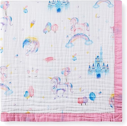 Jay & Ava Manta de muselina de 42 x 42 pulgadas, manta de algodón suave para niño, manta de cama de 4 capas para cuna, manta de recepción grande