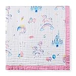 Jay & Ava Muslin Blanket 42 x 42, Soft Toddler Cotton Blanket for Boy, 4 Layers Bed Throw for Baby Crib, Large Receiving Blanket - (Pink Rainbow Unicorn)