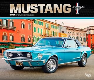 Ford Mustang Official 2027 14 X 24 Inch (Hanging) Monthly Deluxe Wall Calendar Foil Stamped Cover Plastic-FreeBrowntrout