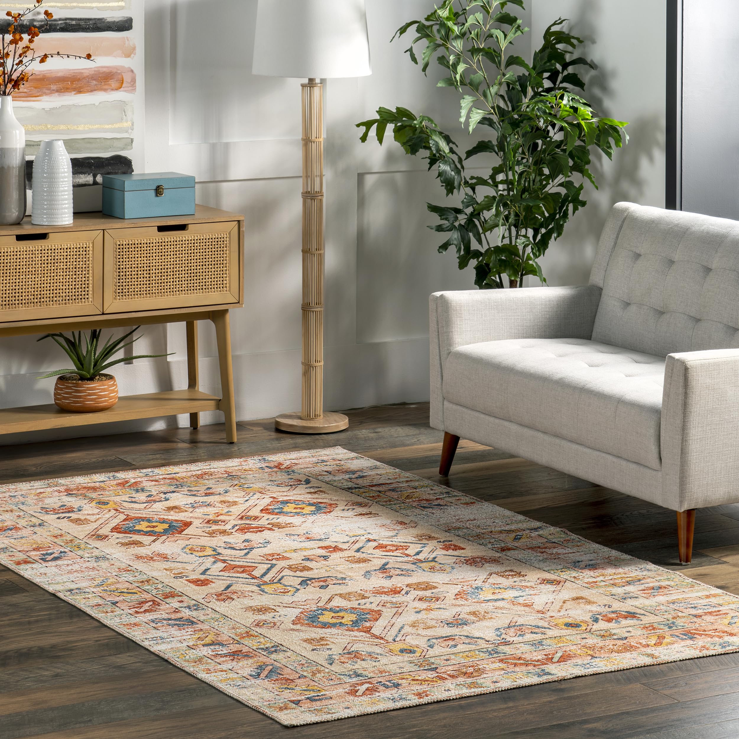 Tapis rouille lavable nuLOOM Vasa créez un salon chaleureux et accueillant
