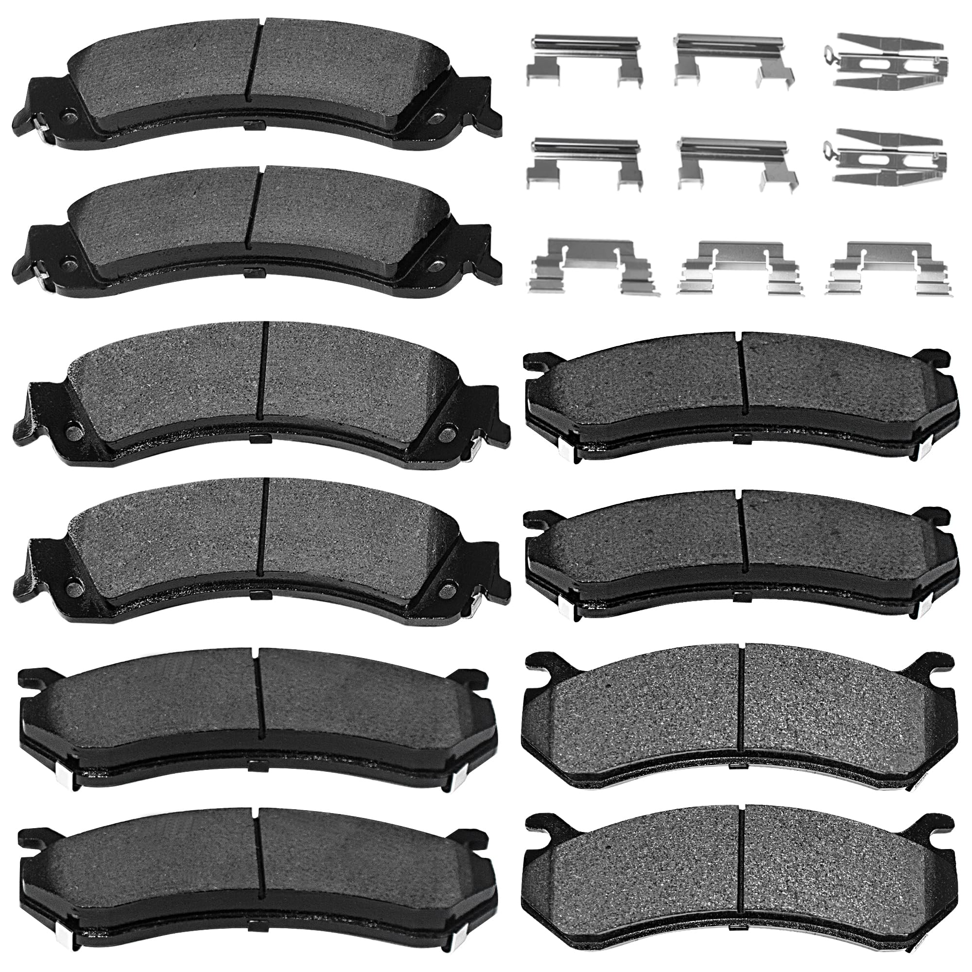 Brake Pads Front and Rear Compatible with Cadillac Escalade EXT ESV, Chevy Avalanche 1500 Silverado Suburban, GMC Sierra 1500 Yukon XL Brake Pads Semi-Metallic D785 D834