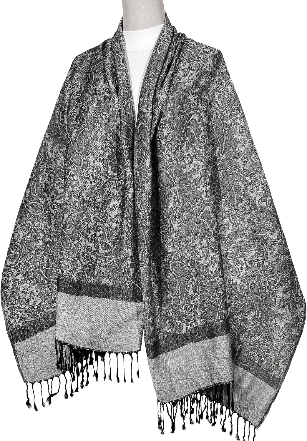 Pashmina Wraps for Women Paisley Pattern Pashmina Rave Scarf Pashmina Shawl with Fringes