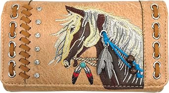 Zelris Dakota Dales Pony Horse Embroidery Mane Western Country Women Crossbody Wallet