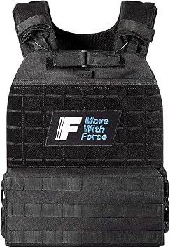 Force Fitness Weighted Vest for Men and Women with Ultra-Durable and Adjustable Straps - Weight Vest for Cardio, Walking, Running, Strength Training, Body Building, Calisthenics