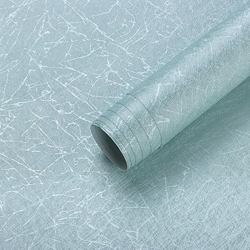 GloryTik Papel tapiz de seda azul para despegar y pegar, papel tapiz de seda en relieve autoadhesivo extraíble, 15.7 x 78.7 pulgadas, papel tapiz