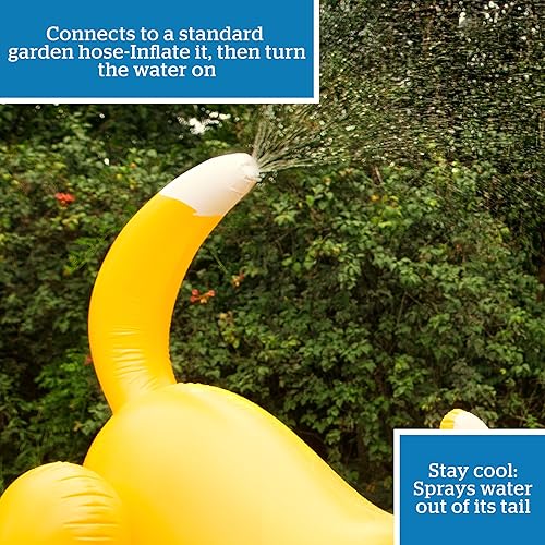 Miniatura 4 de BigMouth Inc. Ginormous Corgi Yard - Aspersor inflable de verano, perfecto para diversión de verano, aspersor de perro feliz