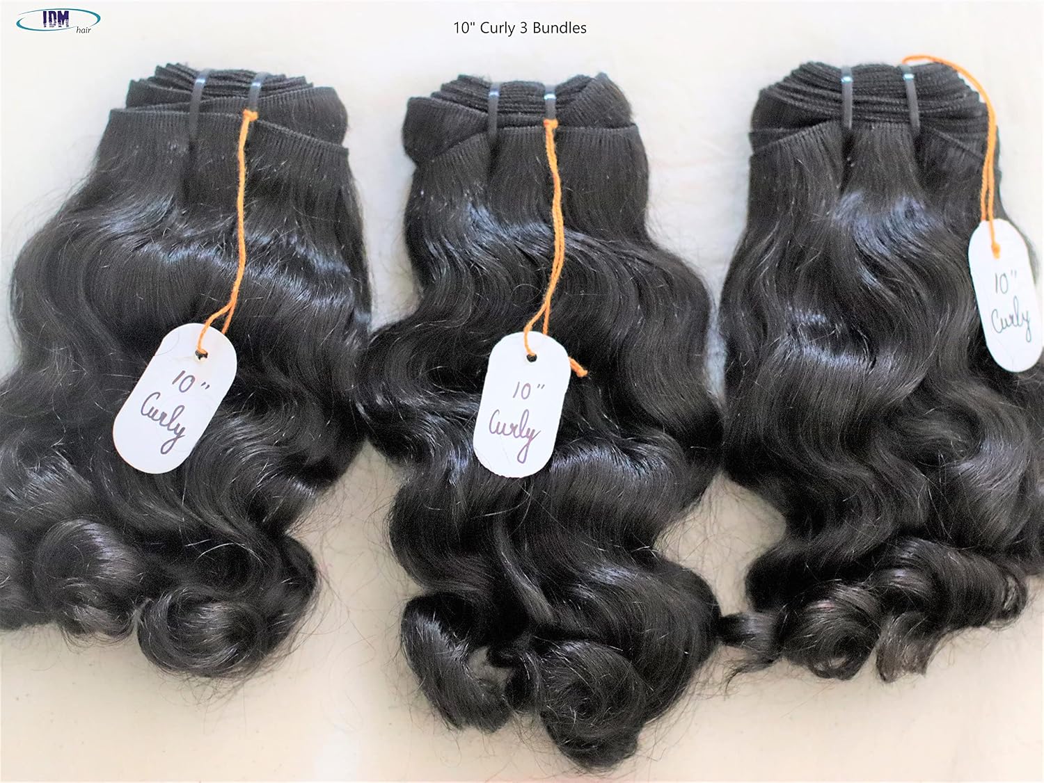 IDM 10” curly 3 bundles 100% Natural Indian virgin temple raw hair weft bundle