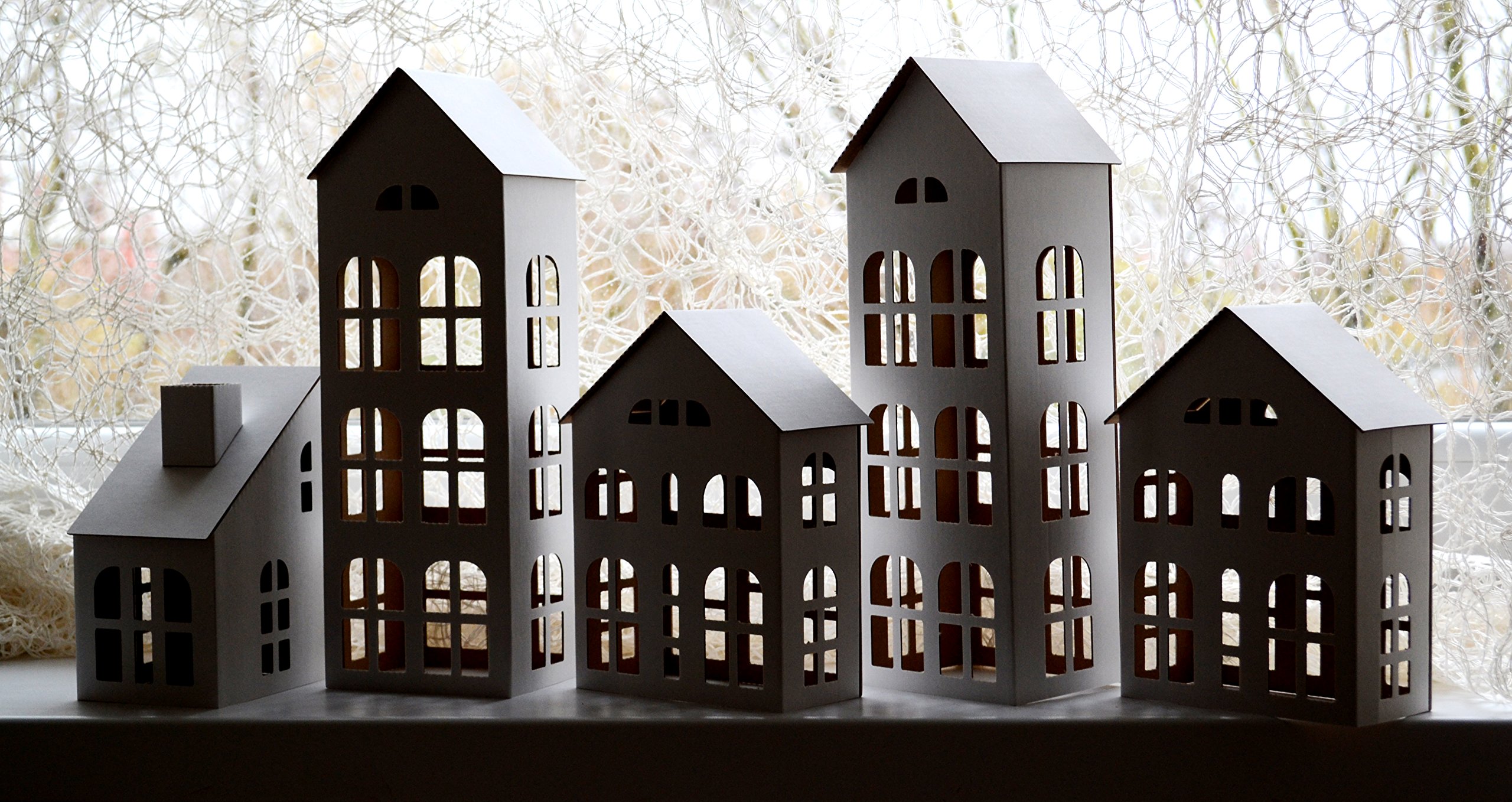 Amazon.com: ItemsBox Christmas Village DIY. 5 Putz Glitter Style