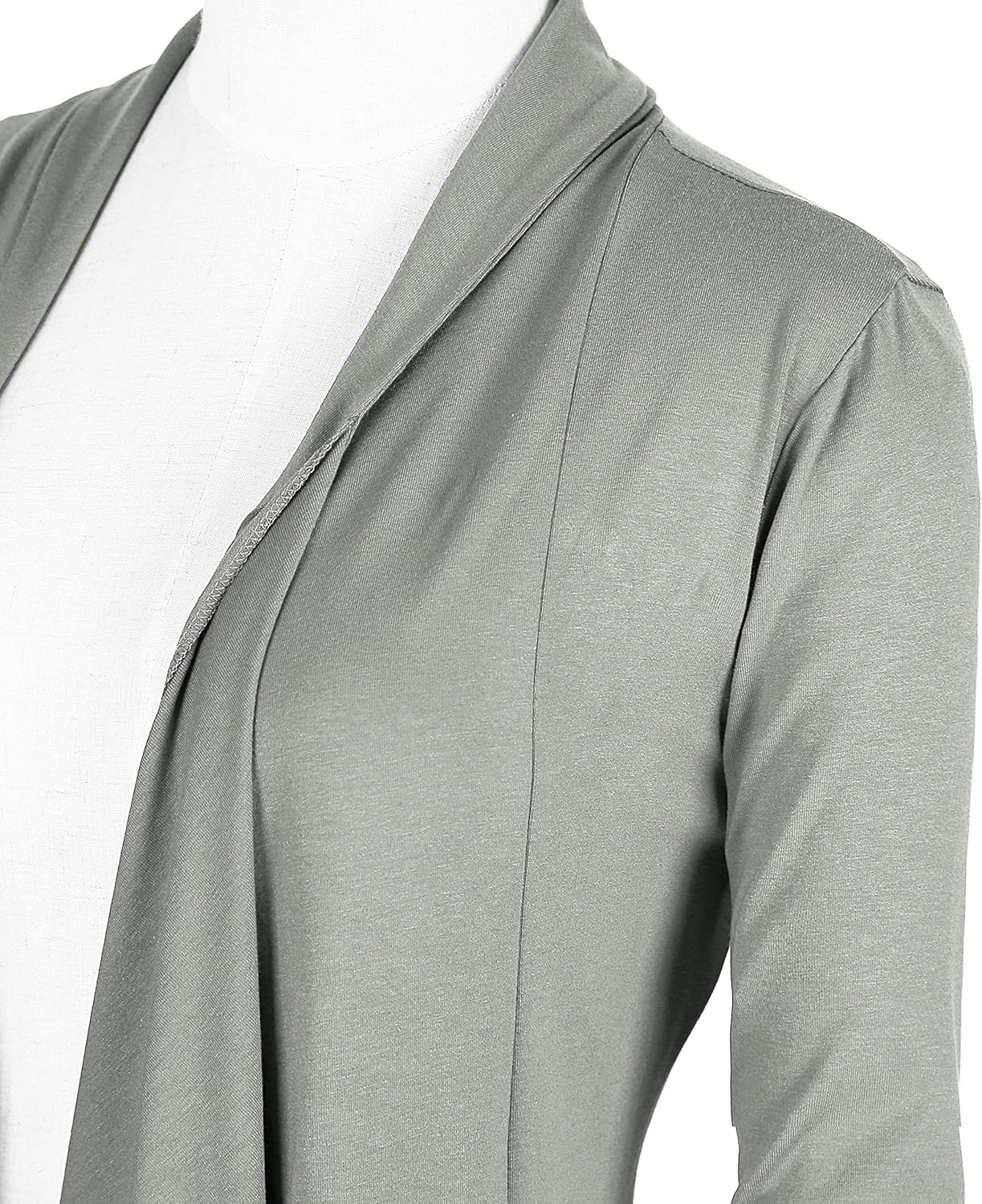 Urban CoCo Women's Drape Front Open Cardigan Long Sleeve Irregular Hem - Image 4