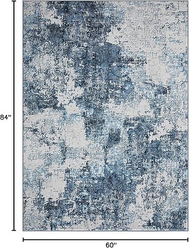 Miniatura 167 de Alfombra de área para sala de estar: alfombra lavable de 5 x 7 con respaldo antideslizante, no desprende pelo, resistente a las manchas, plegable