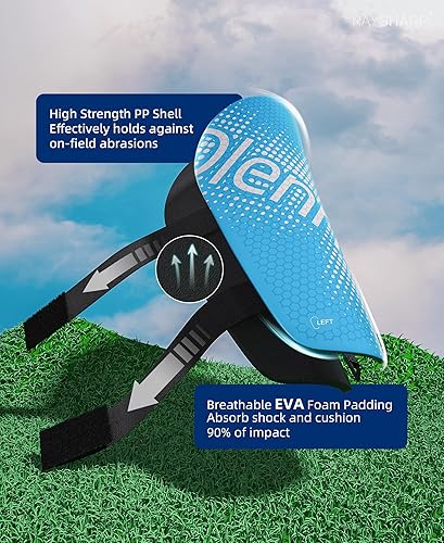 Miniatura 2 de RAYSHARP Espinilleras de fútbol para jóvenes, cómodas y duraderas, con correas ajustables para niños, niñas, adolescentes y adultos