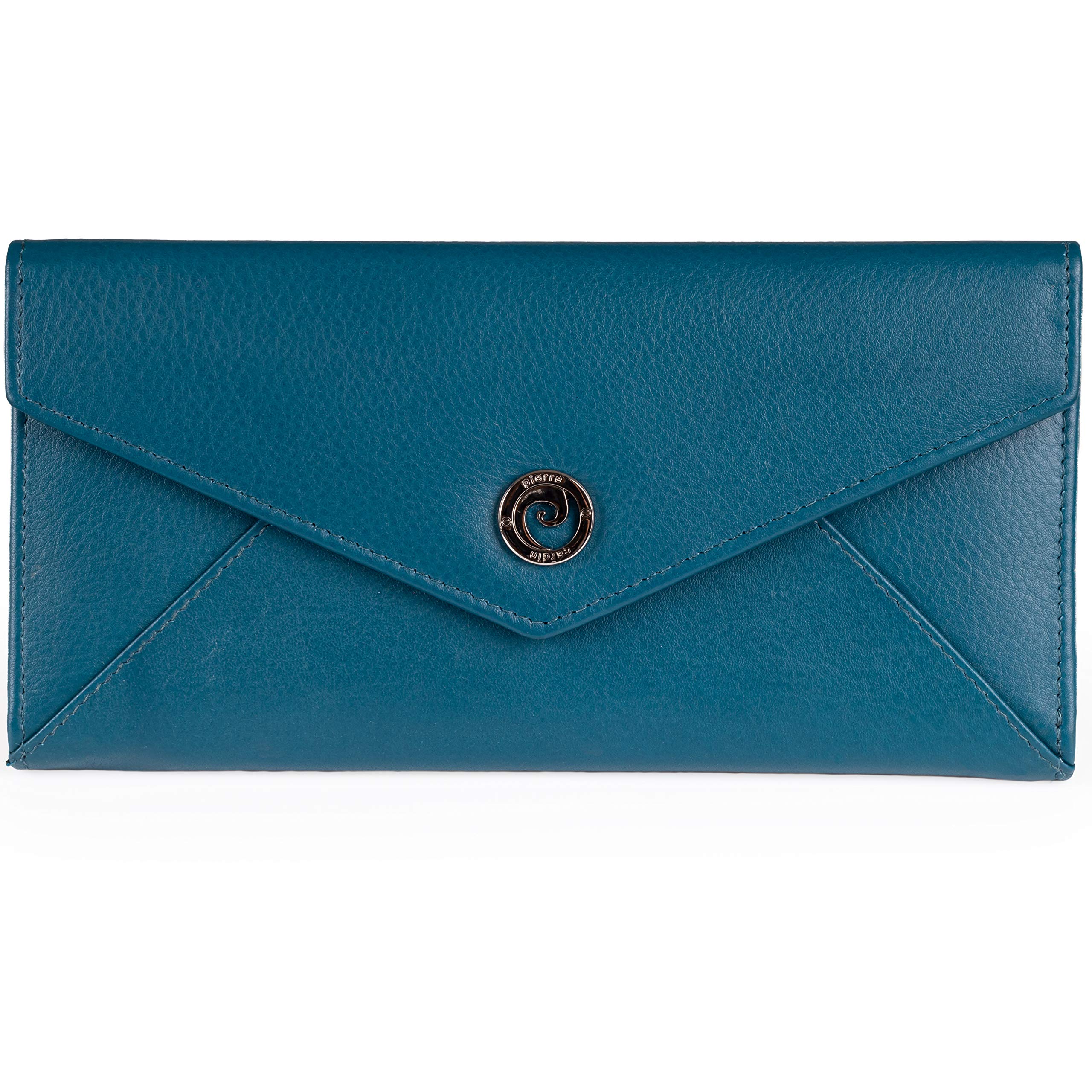 Cartera De Piel Auténtica Para Mujer Con 13 Ranuras Para Tarjetas