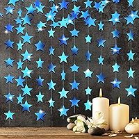 Vista 22 de Guirnalda de estrellas de papel con purpurina, 130 pies de largo, decoración colgante para graduación de clase de 2022, felicitaciones, graduación