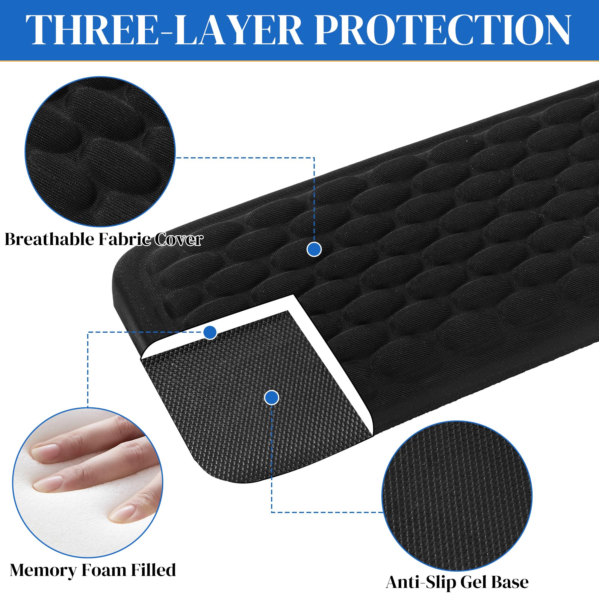 2 Poggiagambe Da Scrivania Ergonomici In Memory Foam - Forma A L, Antiscivolo, Per Ufficio E Casa