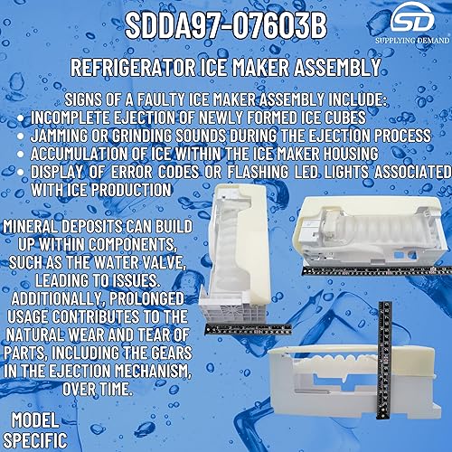 Miniatura 5 de Supplying Demand DA97-07603B El ensamblaje de la máquina de hielo para refrigerador reemplaza a DA61-03213B, DA97-07603A específico del modelo, no
