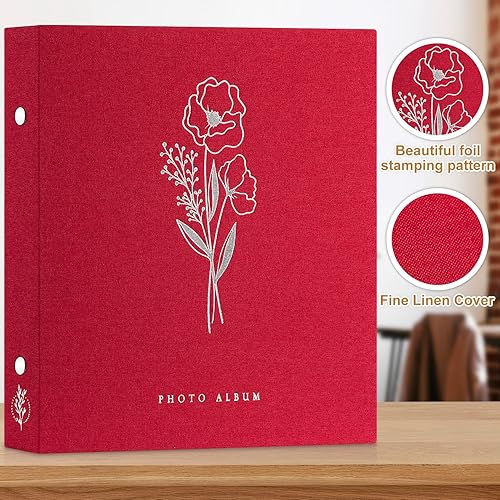 Vista 96 de Lanpn Álbum de fotos de 4 x 6 pulgadas, 600 bolsillos, cubierta de lino, álbumes de imágenes grandes con capacidad para 600 fotos horizontales