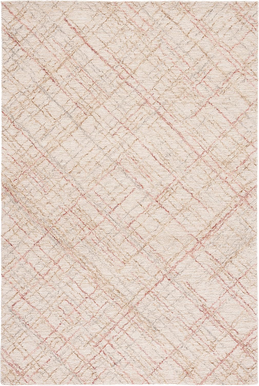 SAFAVIEH Micro-Loop Collection Accent Rug - 3' x 5', Ivory & Red, Handmade Wool, Ideal for High Traffic Areas in Entryway, Living Room, Bedroom (MLP479Q)