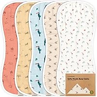 Vista 14 de KeaFriends, paquete de 5 paños de muselina para eructos para bebé, niño y niña, trapos muy absorbentes para eructos, 8 capas de viscosa derivada