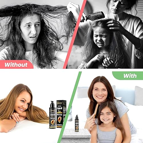 Miniatura 7 de Aceite de argán marroquí 100% puro USDA orgánico prensado en frío fórmula ligera para cabello seco, dañado y rizado, aumenta el brillo, controla el