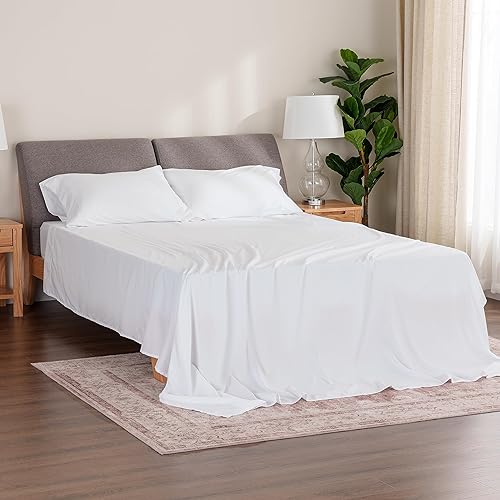 Miniatura 5 de Berkshire - Juego de sábanas de tamaño individual, juego de 3 piezas, color blanco verdadero, sábanas refrescantes de microfibra súper suave con