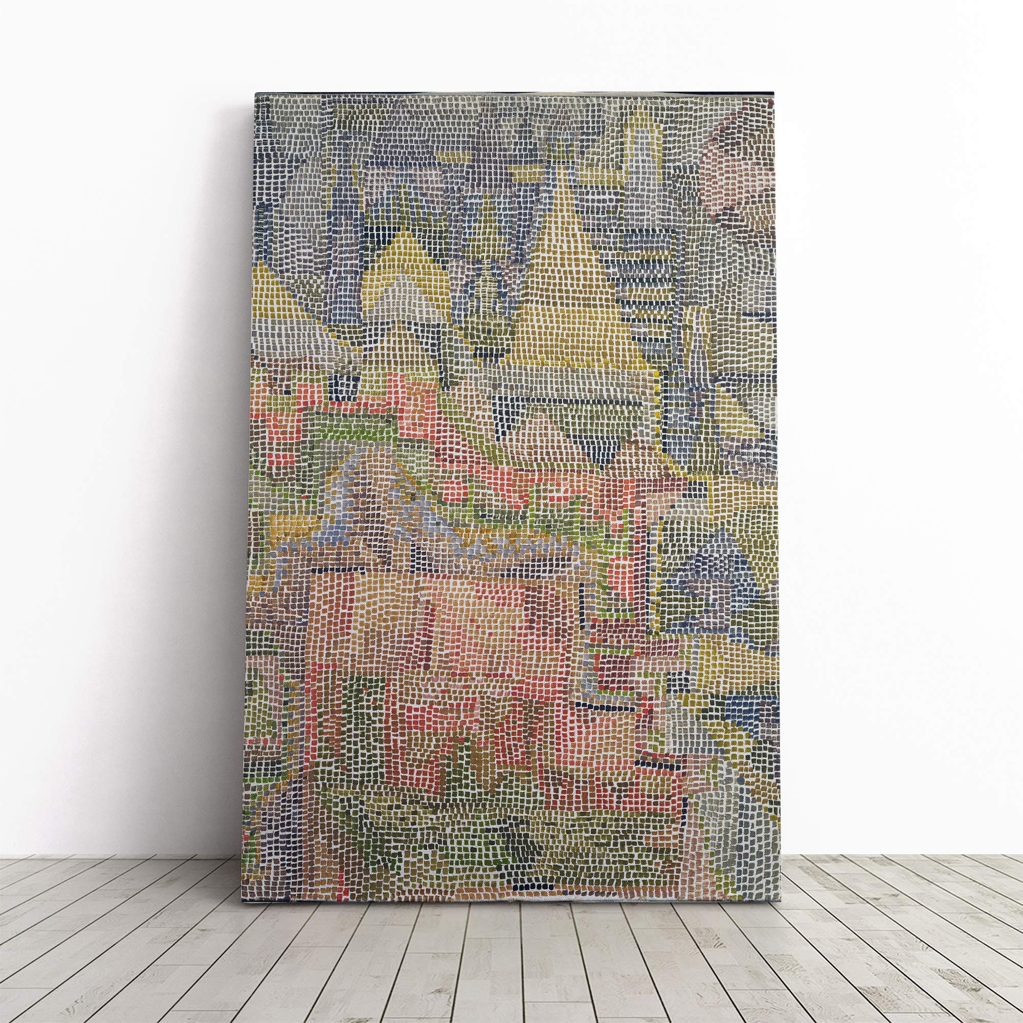 Paul Klee Castle Garden Canvas Print | Gallery Wrapped 30mm Frame Wall Art | 24x16 inches | Ready to Hang | Modern Floral Picture | Living Room Bedroom Lounge Office