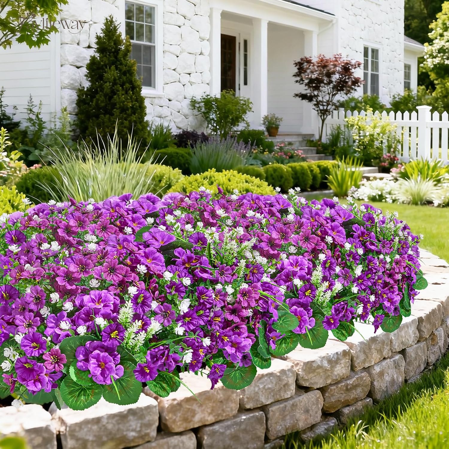 16 Bundles UV Resistant Silk Artificial Outdoor Flowers for Window Box image 4