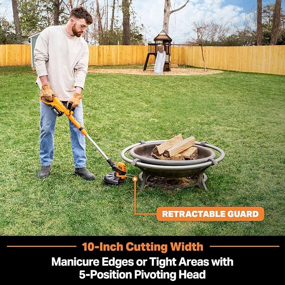 LawnMaster CLGT2410S 24V 10 Cordless String Trimmer Weed Eater 2.0AH Battery & Charger Included