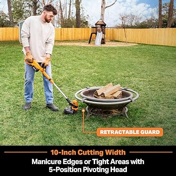 LawnMaster CLGT2410S 24V 10 Cordless String Trimmer Weed Eater 2.0AH Battery & Charger Included
