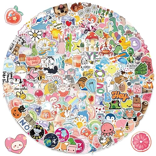 200PCS Water Bottle Stickers for Kids Teens,Vinyl Creative Stickers for Laptop Car Luggage Notebook Scrapbooks,Humorous Personalized Stickers Set,Funny Decals Pack