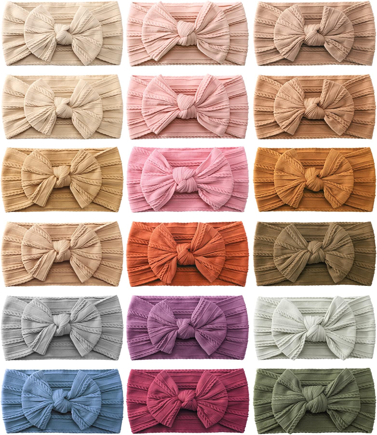 jollybows 18pcs Baby Nylon Headbands Hair Bow Elastics Hairbands