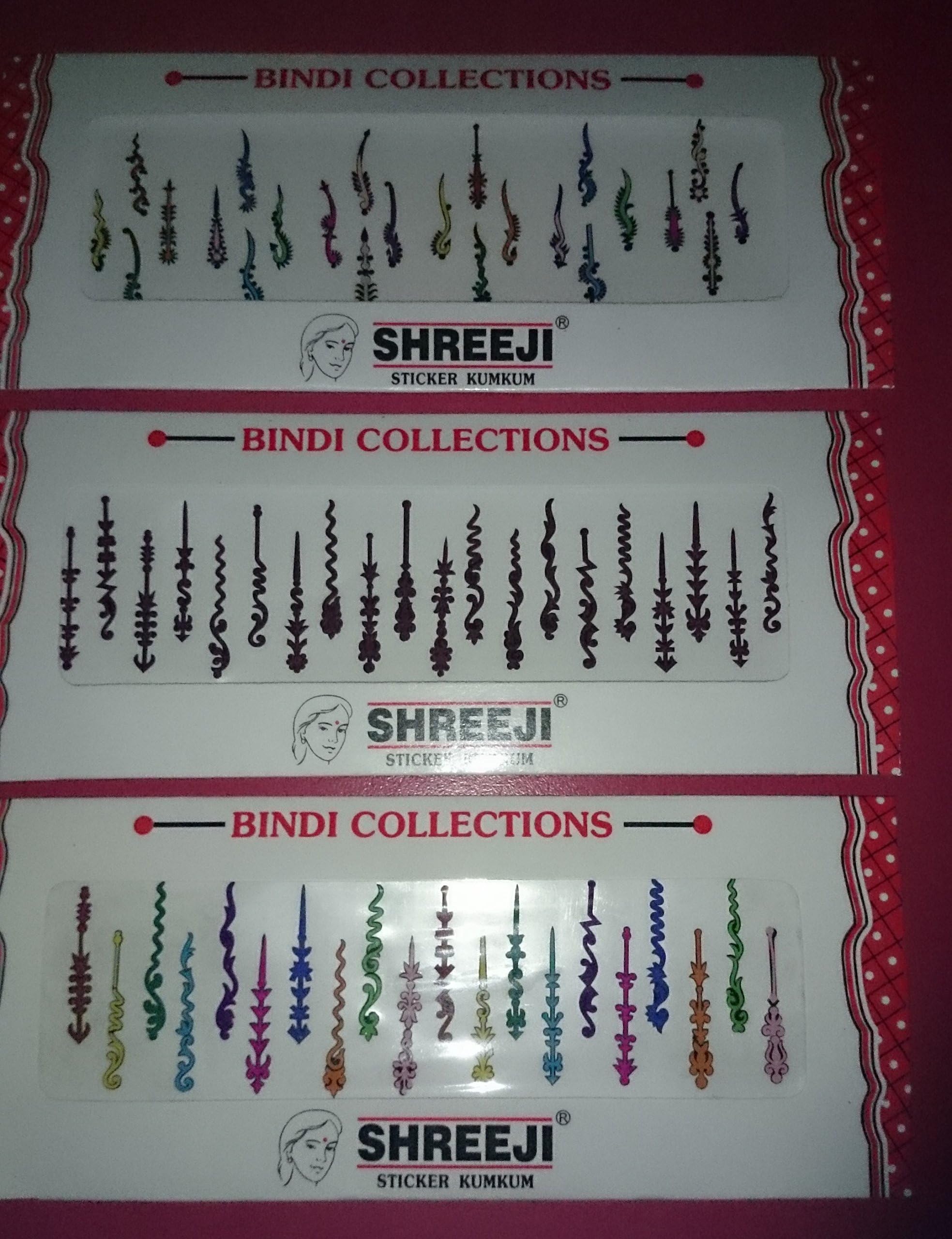 Crystal cut Bindi Tattoo Stickers Set of 3 Packs Body Jewelry SHREEJI -3PKC by SHREEJI