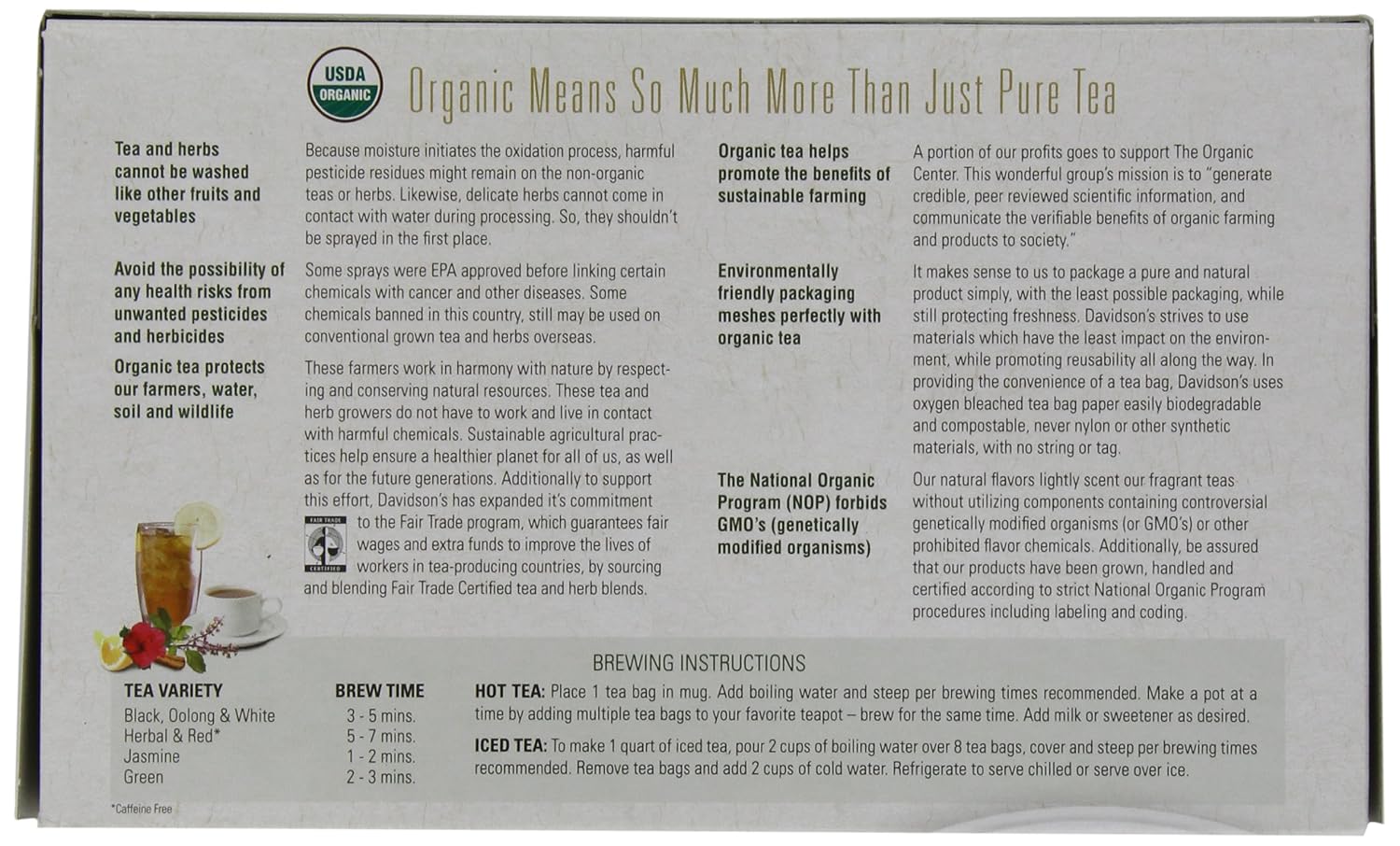 Davidson's Organics, Decaffeinated Green, 100-count Unwrapped Tea Bags
