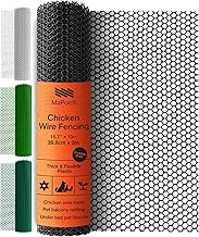 MaPorch Plastic Wire Mesh Fence - Black, 38 cm x 304 cm - Sturdy Wire Mesh & Fine Wire Mesh Fence - Tight Mesh Rabbit & Rabbit Wire - Leaf Guard Fence & Chicken Fence