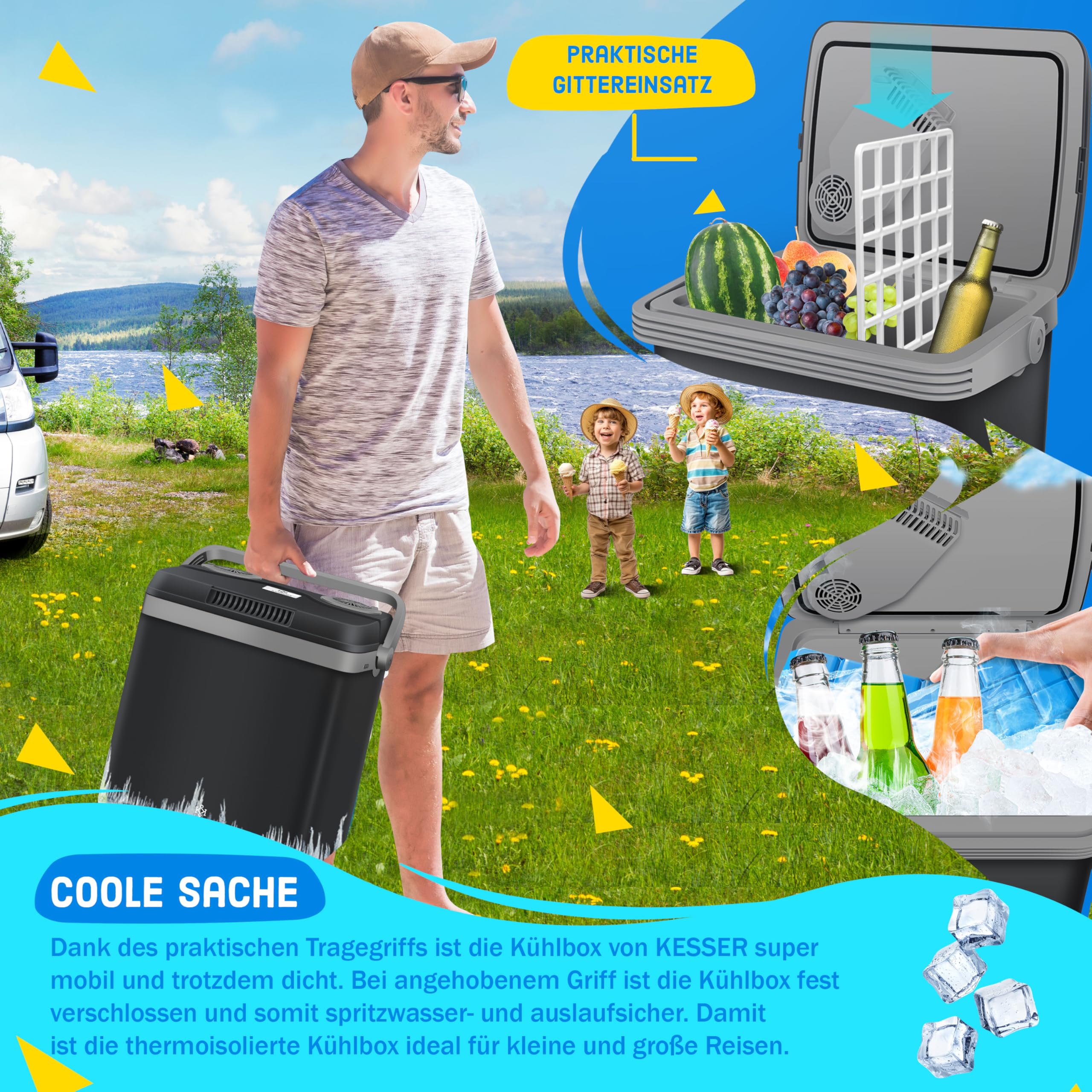 KESSER Glacière 32 L 12 V 230 V Mini-réfrigérateur thermoélectrique