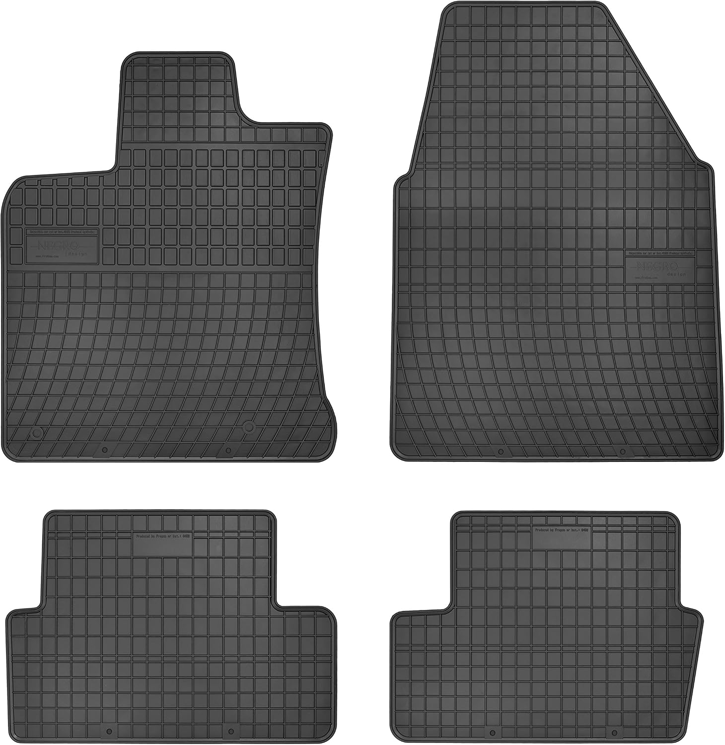 Tapis caoutchouc noir FROGUM - Avant/Arrière Qashqai J10/NJ10