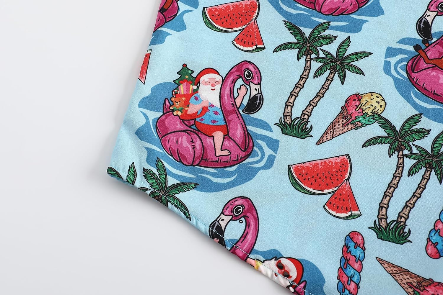 Christmas Shirt for Men Short Sleeve Button Down Santa Claus Vacation Hawaiian Shirts - Image 7