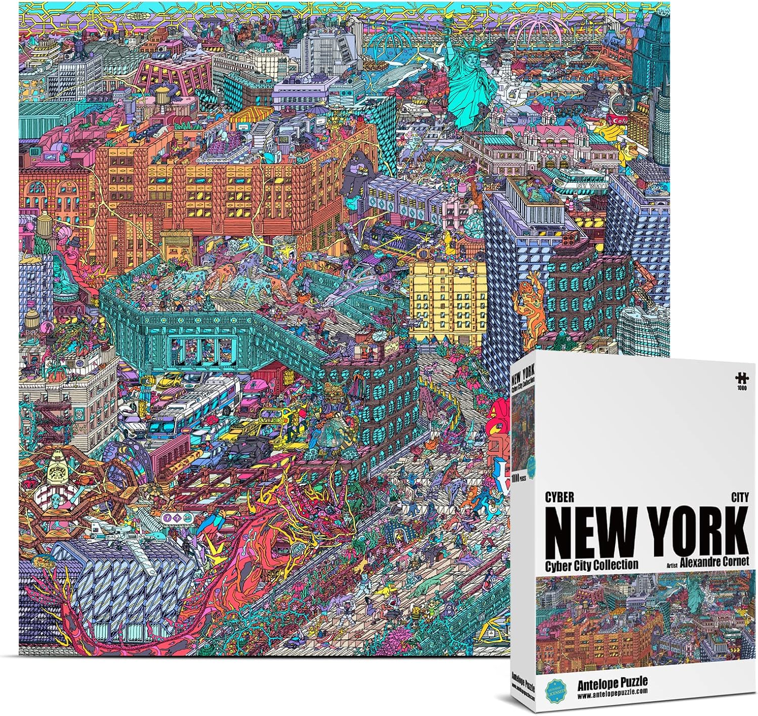 Antelope - 1000 Piece Puzzle for Adults, Cyber City Lima Metropolitan Jigsaw Puzzles 1000 Pieces, Latin America Peru Puzzle, High Resolution, Matte Finish, Smooth Edging, No Dust