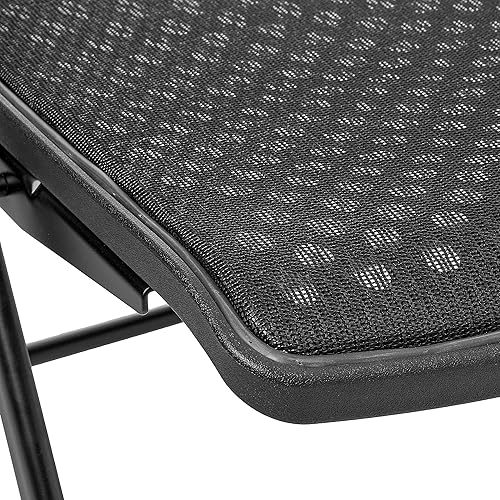 Miniatura 7 de Office Star Silla plegable ProGrid de lujo transpirable para asiento y respaldo de lujo paquete de 2 marco con acabado negro